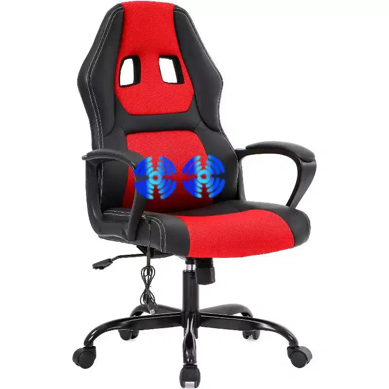 FDW Racing Gaming Chair Home Office Chair Ergonomic Desk Chair Massage PU Leather Computer Chair with Lumbar Support Headrest Armrest