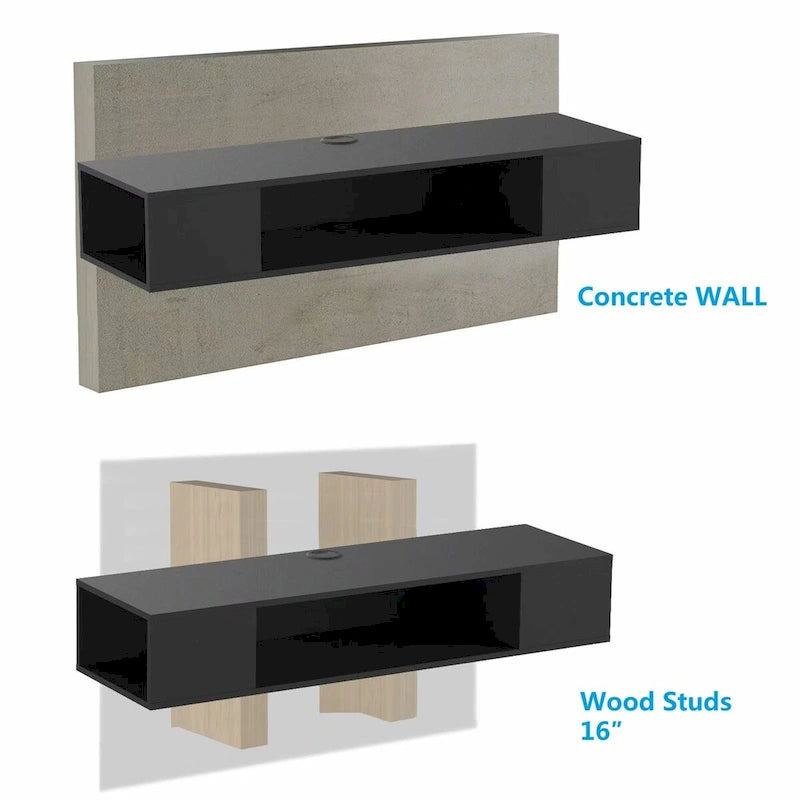 FITUEYES Wall Mounted TV Media Console Floating Desk Storage Hutch - 43.3