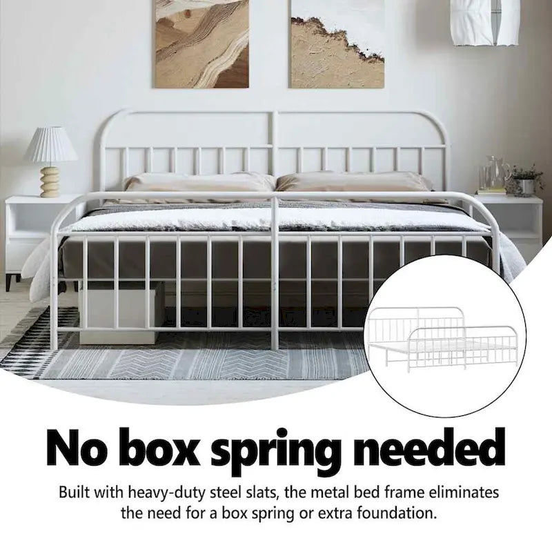 vidaXL 12 Inches Metal Bed Frame No Mattress