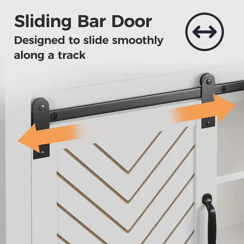 Royalcraft 51.96 Inch Bar Cabinet with Wine Rack and Large Storage