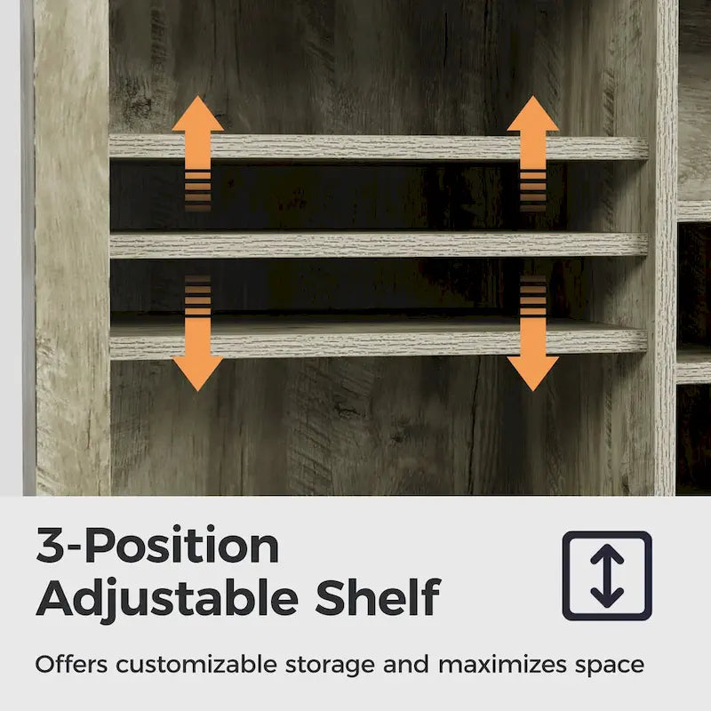 Royalcraft 51.96 Inch Bar Cabinet with Wine Rack and Large Storage