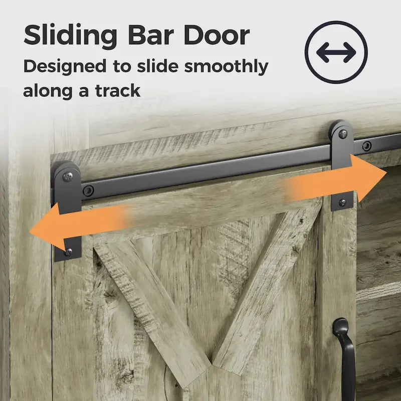 Royalcraft 51.96 Inch Bar Cabinet with Wine Rack and Large Storage