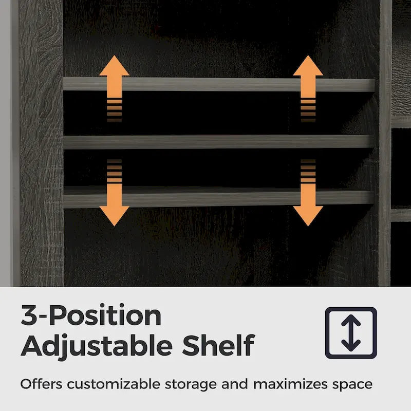 Royalcraft 51.96 Inch Bar Cabinet with Wine Rack and Large Storage