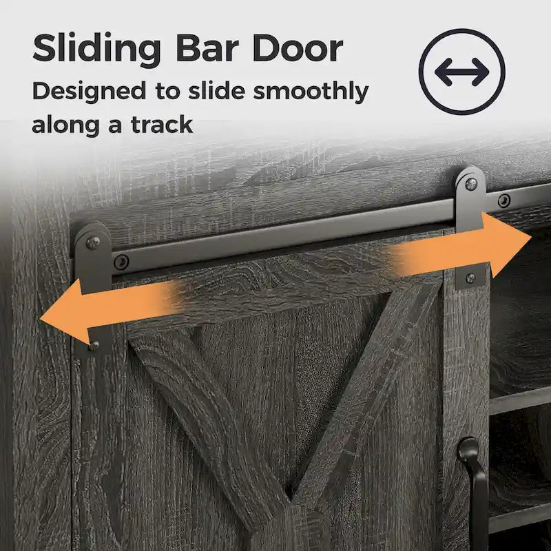 Royalcraft 51.96 Inch Bar Cabinet with Wine Rack and Large Storage