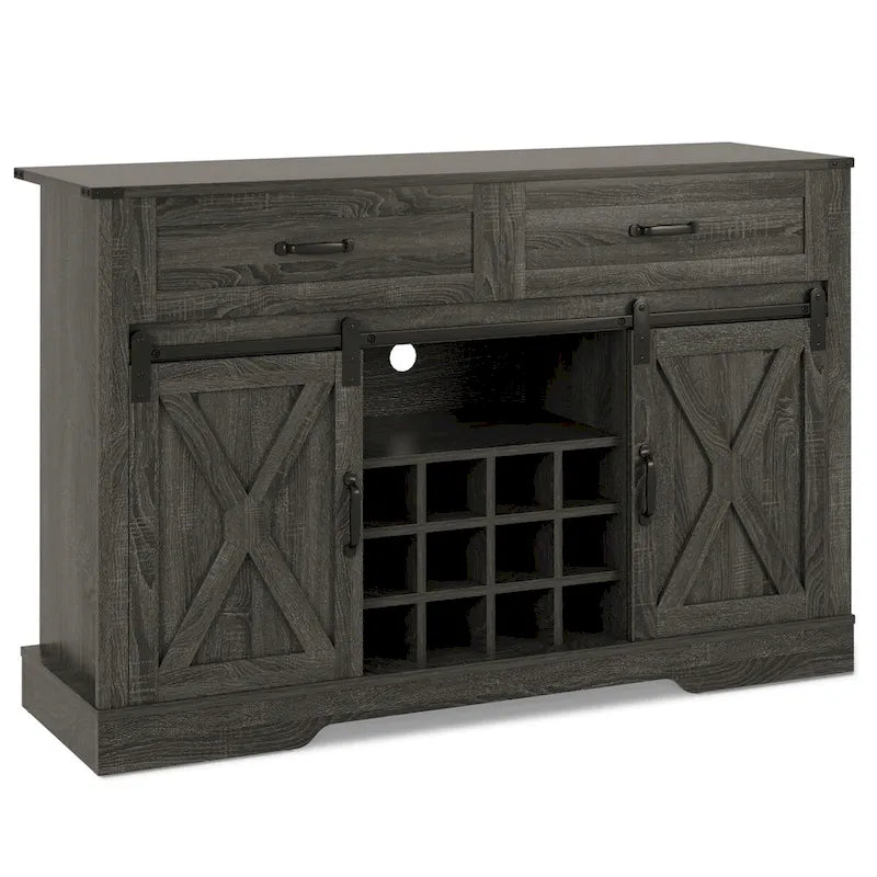 Royalcraft 51.96 Inch Bar Cabinet with Wine Rack and Large Storage