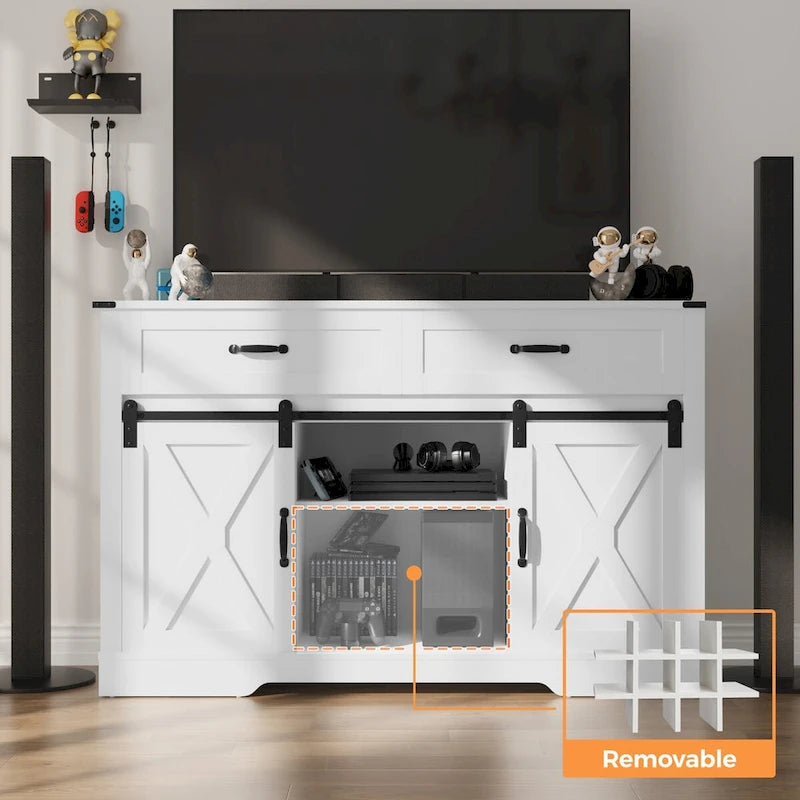 Royalcraft 51.96 Inch Bar Cabinet with Wine Rack and Large Storage