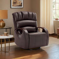 MCombo Power Swivel Glider Rocker Recliner with Adjustable Headrest for Nursery, Faux Leather PR616