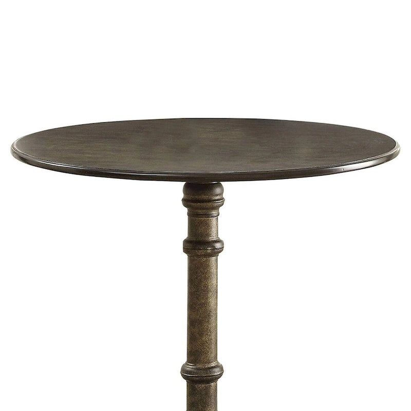 Round Transitional MDF and Metal Bistro Dining Table - 30 H x 30 W x 30 L Inches
