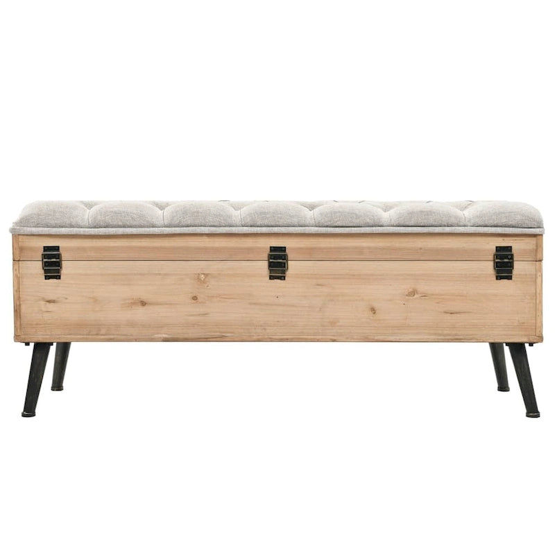vidaXL Storage Bench 43.3  Solid Wood Fir - 43.3  x 15.7  x 19.7