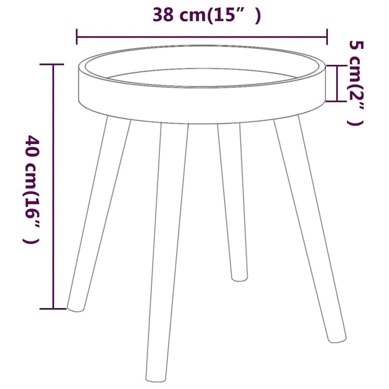 vidaXL Side Table Round End Coffee Table Engineered Wood and Solid Wood Pine - 15 x15 x15.7