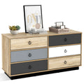 Costway 6 Drawer Double Dresser Accent Storage Tower for Bedroom