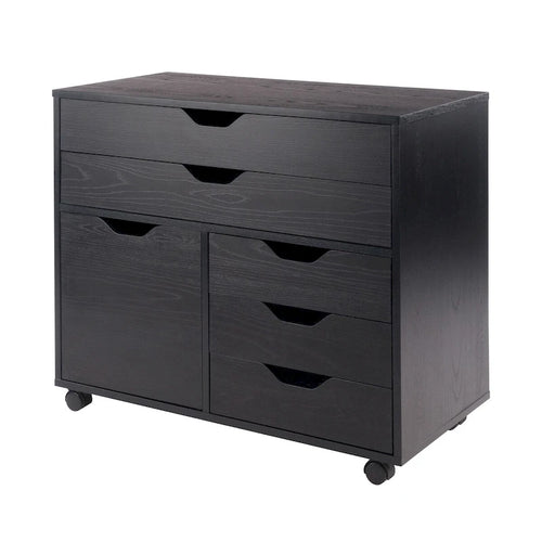 30.75 Black 3 Section Mobile Filing Cabinet