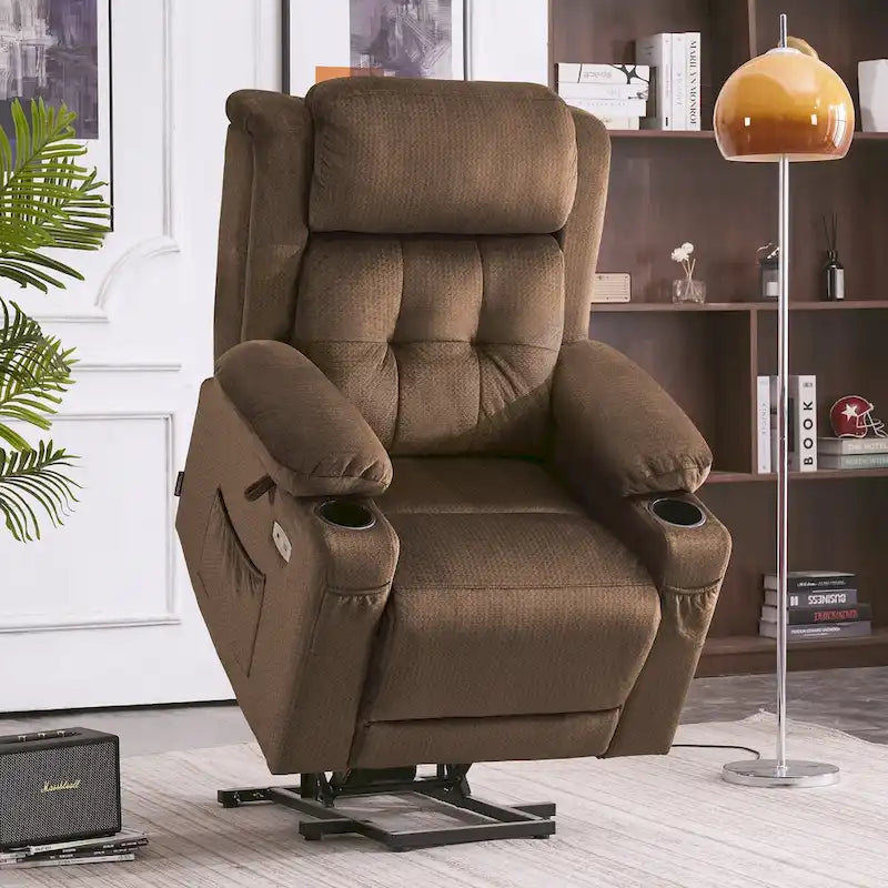 MCombo Lay Flat Lift Recliner with Power Headrest for Small Elderly People, Infinite Position Lift Chair, Fabric 7660