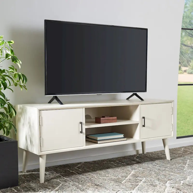 SAFAVIEH Maegan Mid-Century 47-inch Storage Media TV Stand - 47.3  W x 15.8  L x 20  H - 47Wx16Dx20H
