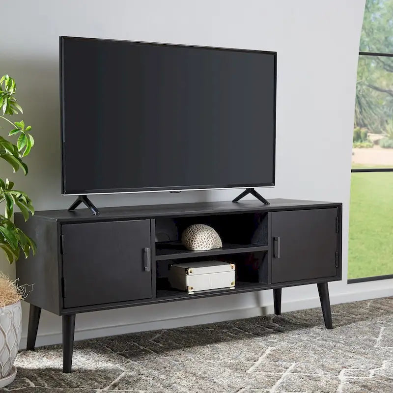 SAFAVIEH Maegan Mid-Century 47-inch Storage Media TV Stand - 47.3  W x 15.8  L x 20  H - 47Wx16Dx20H