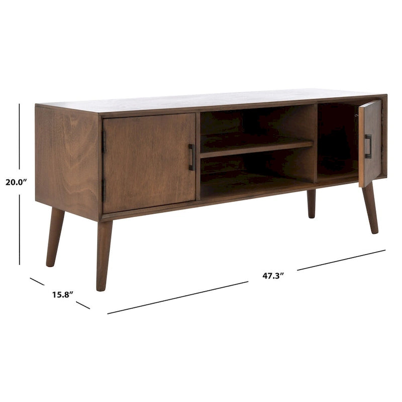 SAFAVIEH Maegan Mid-Century 47-inch Storage Media TV Stand - 47.3  W x 15.8  L x 20  H - 47Wx16Dx20H