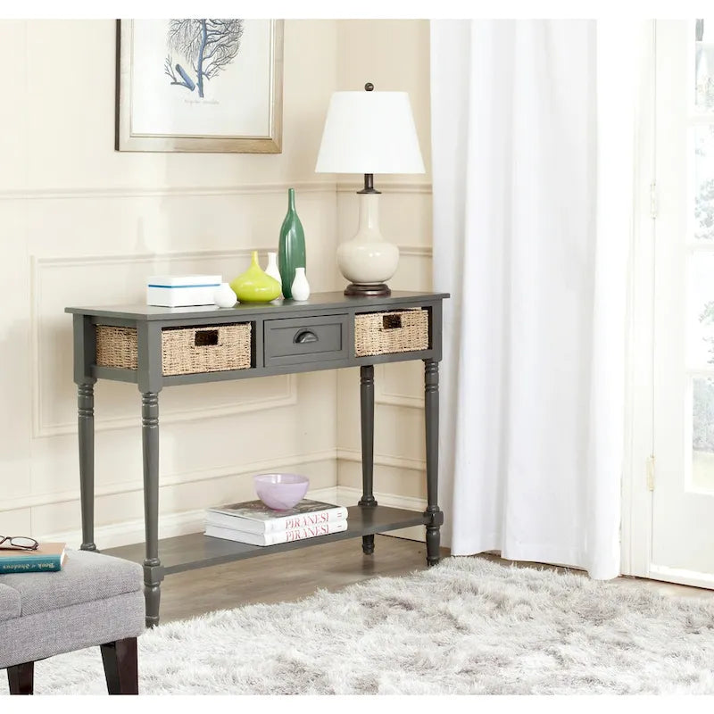 Console grise Edyth de SAFAVIEH - 44.5 x 13.4 x 31.5 - 45Wx13Dx32H