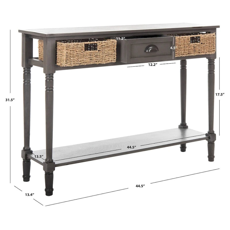 Console grise Edyth de SAFAVIEH - 44.5 x 13.4 x 31.5 - 45Wx13Dx32H