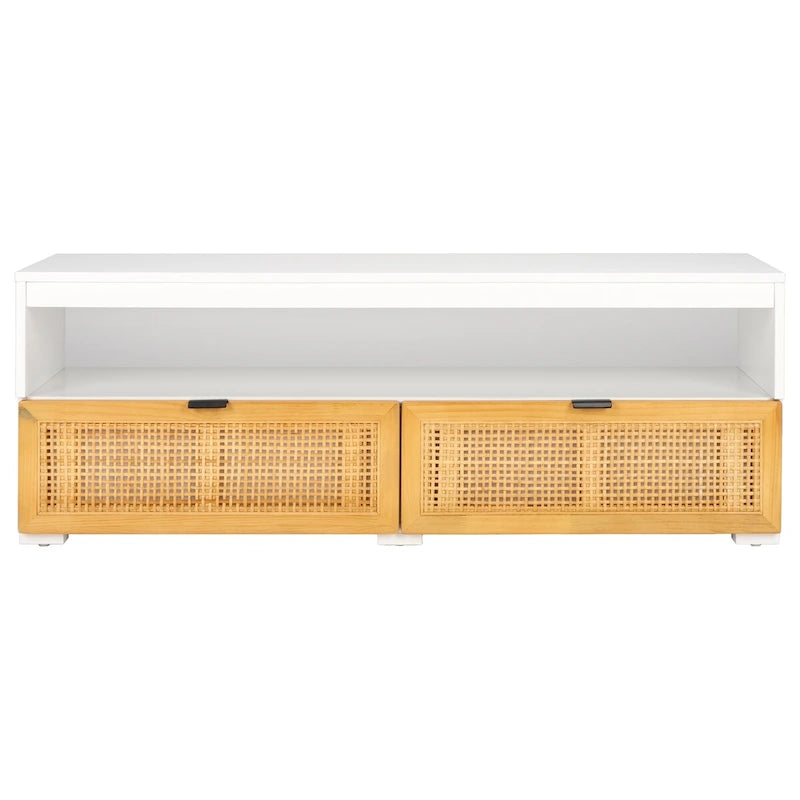 SAFAVIEH Kaitlyn 2-Drawer 1-Shelf Entertainment Media Stand (Fits Up To 55  Flatscreen TV) - 48Wx16Dx17H