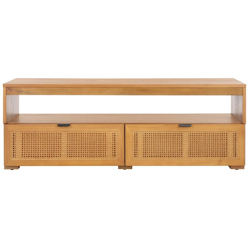 SAFAVIEH Kaitlyn 2-Drawer 1-Shelf Entertainment Media Stand (Fits Up To 55  Flatscreen TV) - 48Wx16Dx17H