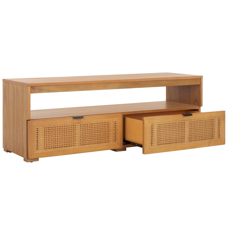SAFAVIEH Kaitlyn 2-Drawer 1-Shelf Entertainment Media Stand (Fits Up To 55  Flatscreen TV) - 48Wx16Dx17H