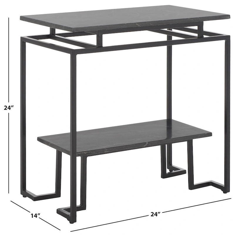 SAFAVIEH Malvina Single Shelf Rectangle Accent Table - 24  L x 14  D x 24  H - 24Wx14Dx24H