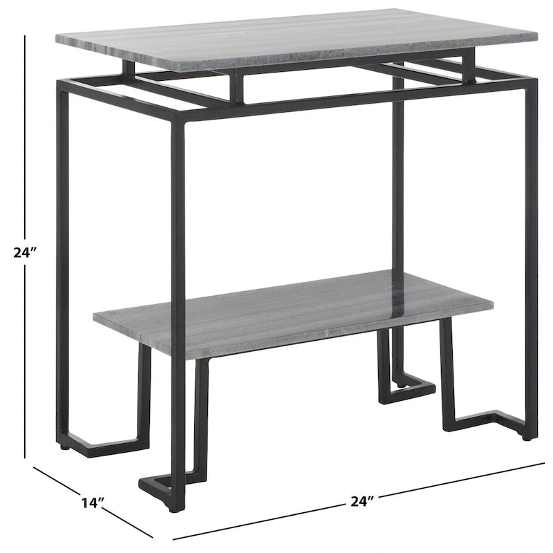 SAFAVIEH Malvina Single Shelf Rectangle Accent Table - 24  L x 14  D x 24  H - 24Wx14Dx24H