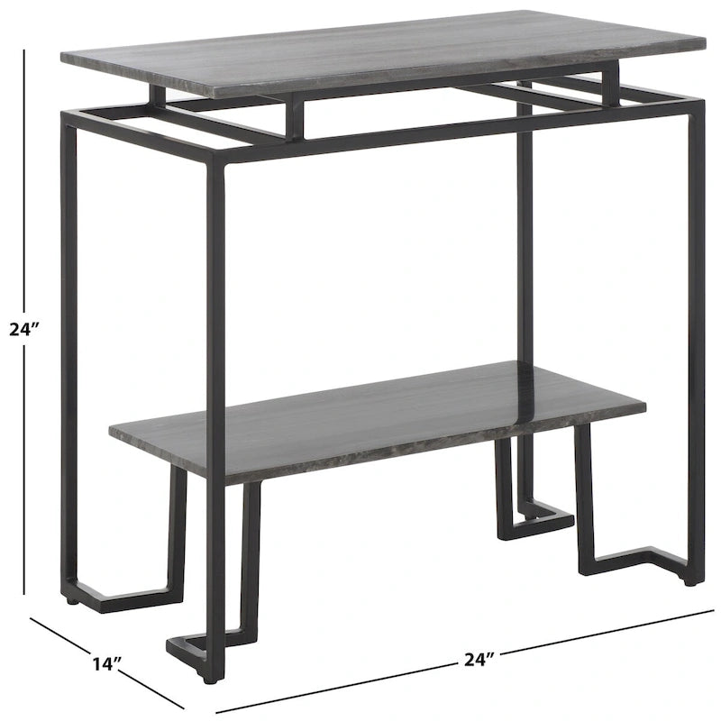 SAFAVIEH Malvina Single Shelf Rectangle Accent Table - 24  L x 14  D x 24  H - 24Wx14Dx24H