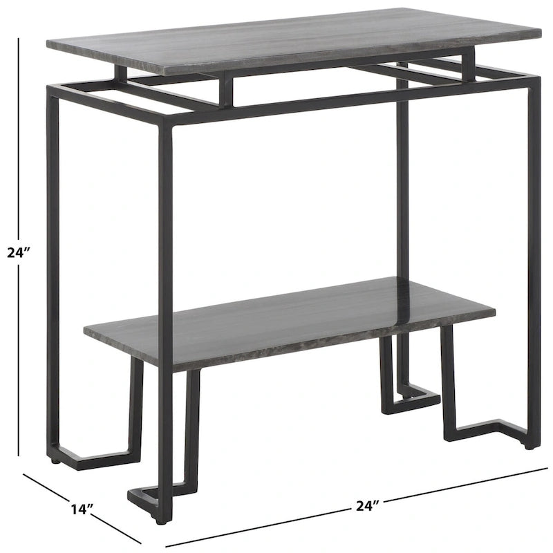 SAFAVIEH Malvina Single Shelf Rectangle Accent Table - 24  L x 14  D x 24  H - 24Wx14Dx24H