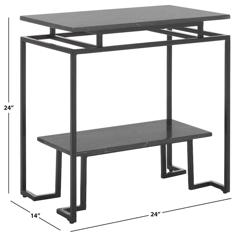 SAFAVIEH Malvina Single Shelf Rectangle Accent Table - 24  L x 14  D x 24  H - 24Wx14Dx24H