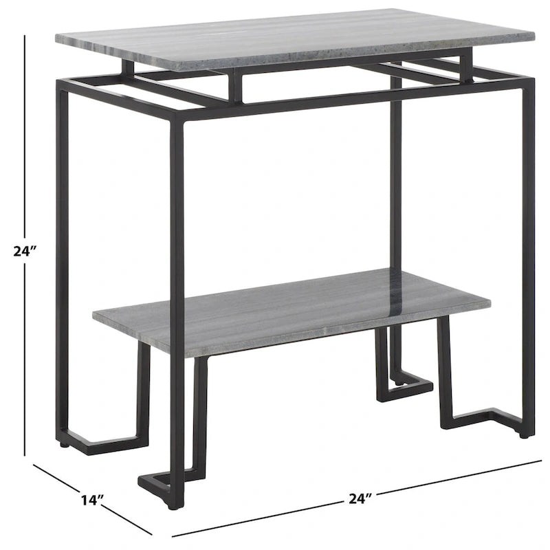 SAFAVIEH Malvina Single Shelf Rectangle Accent Table - 24  L x 14  D x 24  H - 24Wx14Dx24H