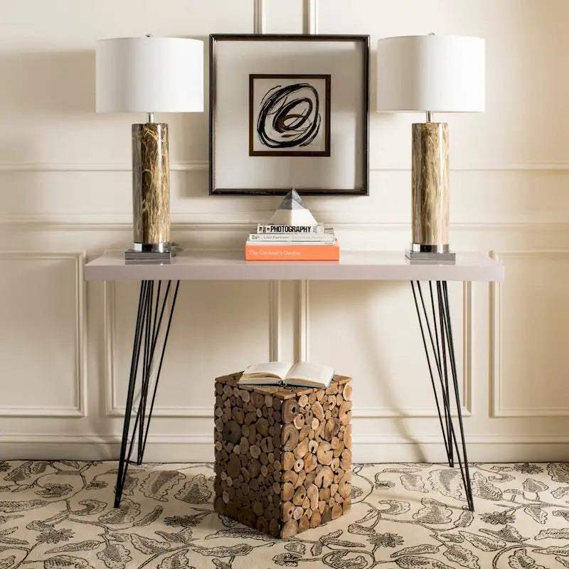 SAFAVIEH Iida Bali Black Stool - Natural - 13  x 13  x 18  - 13Wx13Dx18H