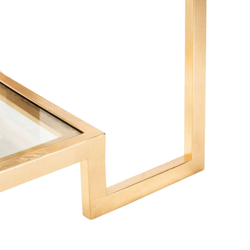 SAFAVIEH Couture Delila Rectangle Gold Leaf Coffee Table - 51.3  W x 27.5  L x 17.8  H - 51Wx28Dx18H