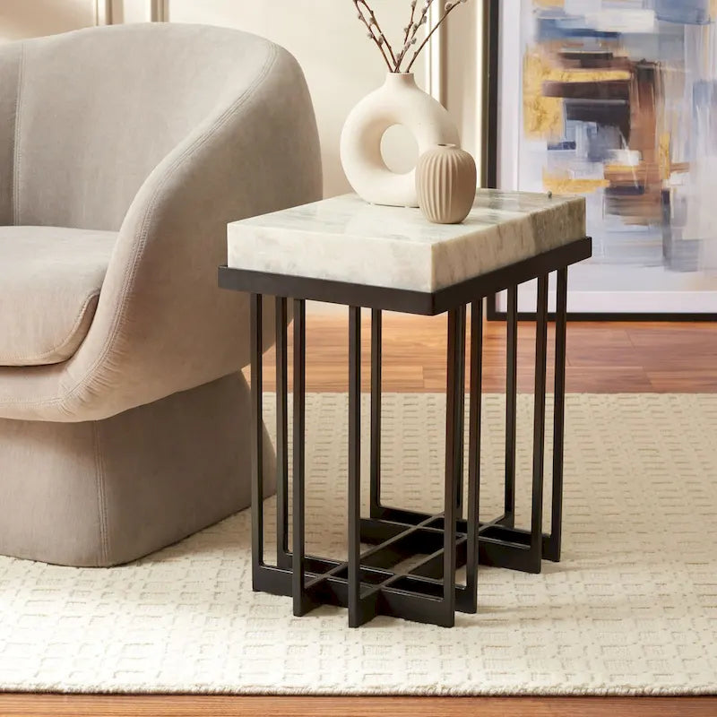 SAFAVIEH Mazie Rectangle Accent Table - 19  W x 13  D x 22  H - 19Wx13Dx22H