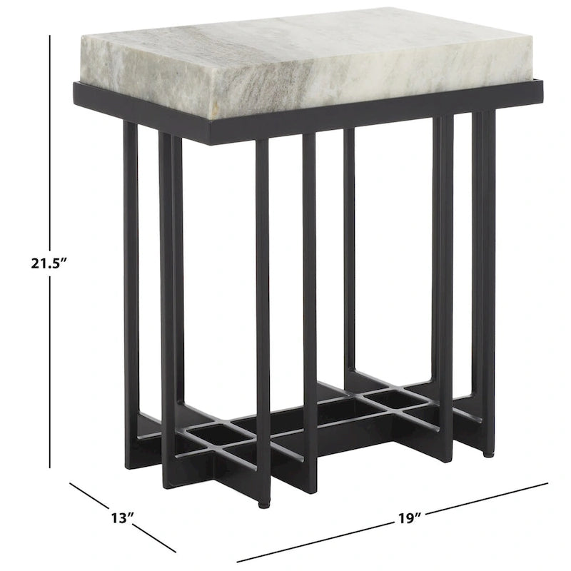 SAFAVIEH Mazie Rectangle Accent Table - 19  W x 13  D x 22  H - 19Wx13Dx22H