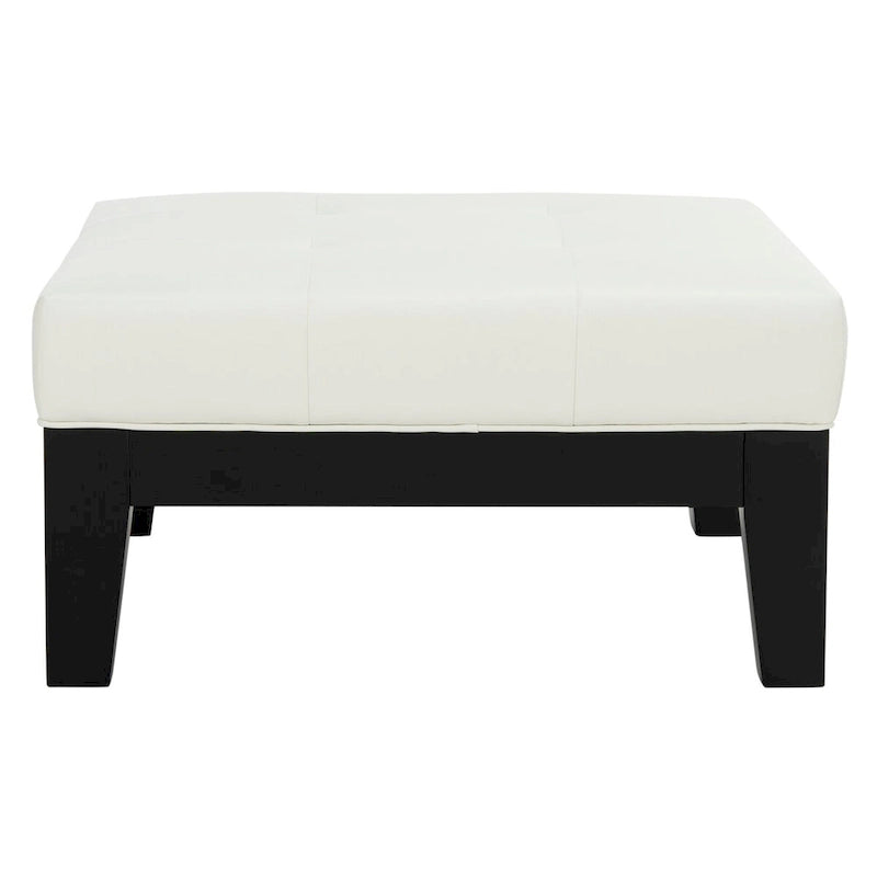 SAFAVIEH Perri Square White Leather Ottoman