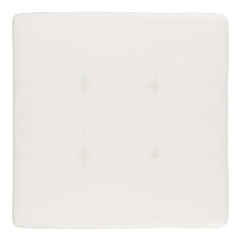 SAFAVIEH Perri Square White Leather Ottoman