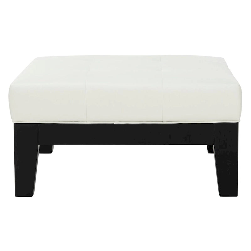 SAFAVIEH Perri Square White Leather Ottoman