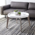 SAFAVIEH Sharron White/ Grey Lacquer End Table - 0 - 32  x 32  x 18  - 32Wx32Dx18H
