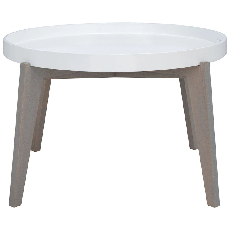 SAFAVIEH Sharron White/ Grey Lacquer End Table - 0 - 32  x 32  x 18  - 32Wx32Dx18H