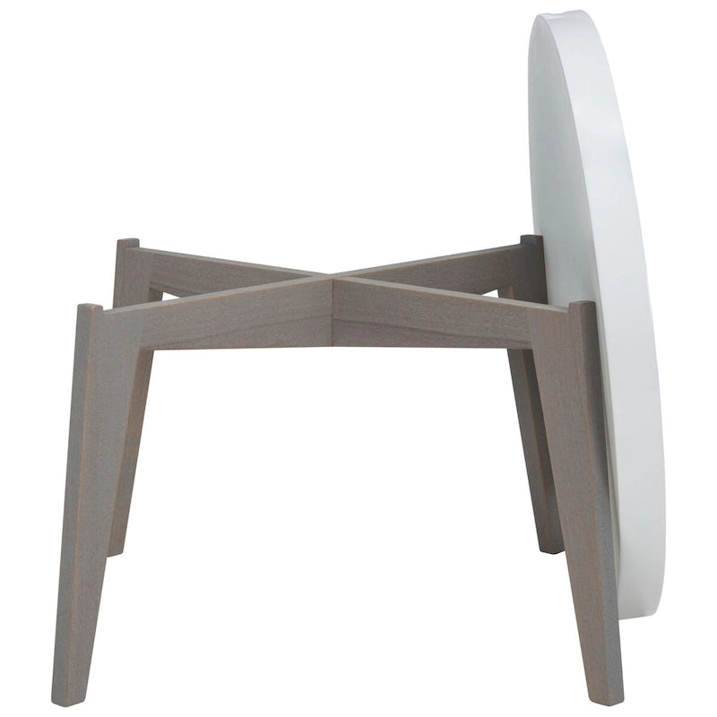 SAFAVIEH Sharron White/ Grey Lacquer End Table - 0 - 32  x 32  x 18  - 32Wx32Dx18H