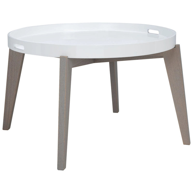 SAFAVIEH Sharron White/ Grey Lacquer End Table - 0 - 32  x 32  x 18  - 32Wx32Dx18H