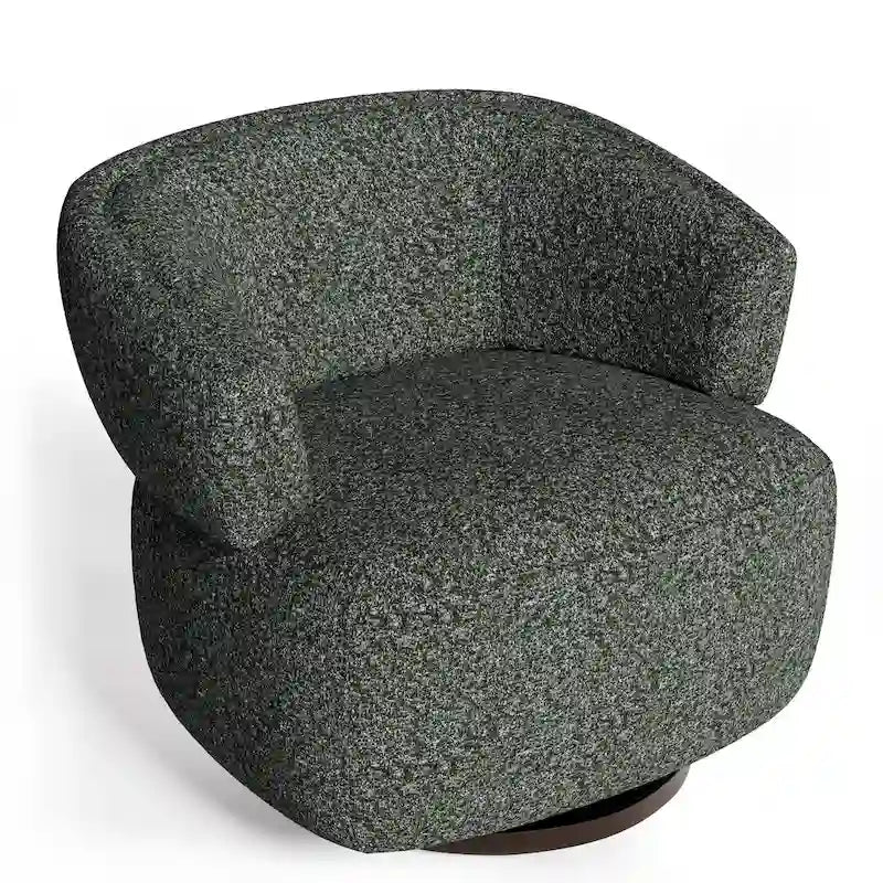Fully Assembled Upholstered Swivel Barrel Chair