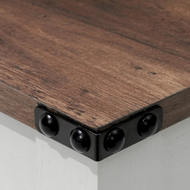 Pellebant 2-Tier Coffee Table Center Table Tea Table with Storage Shelf