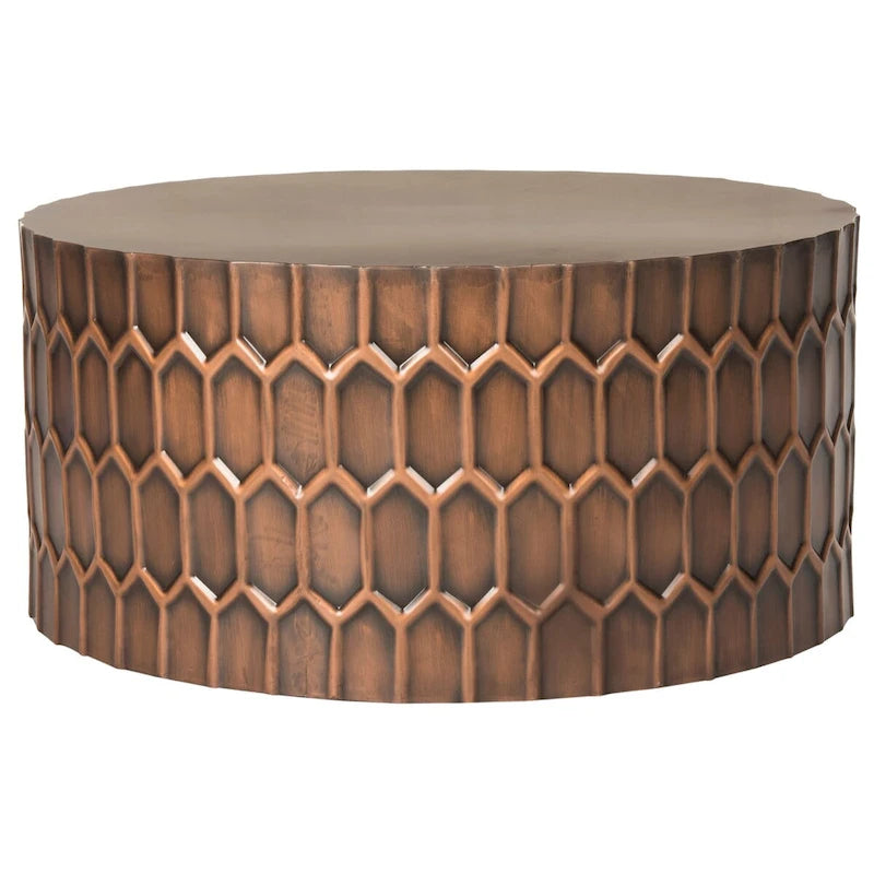 SAFAVIEH Marita Antique Copper Coffee Table - 29  x 29  x 15  - 29Wx29Dx15H