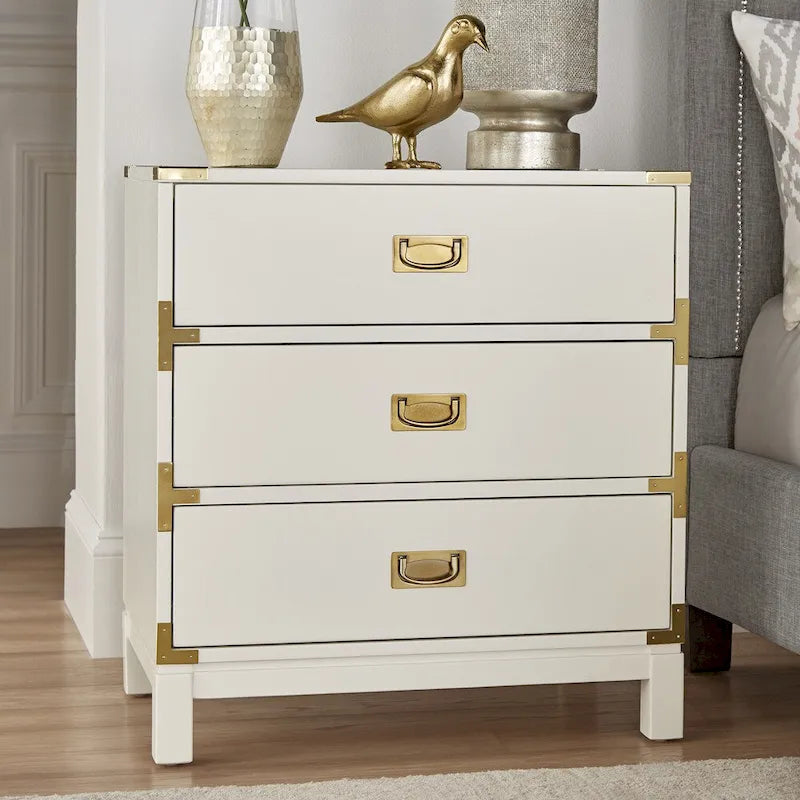 Kedric 3-drawer Goldtone Accent Nightstand by iNSPIRE Q Bold