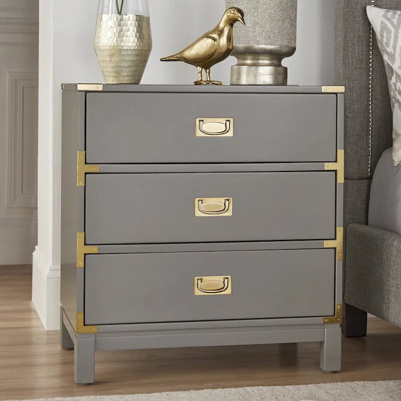 Kedric 3-drawer Goldtone Accent Nightstand by iNSPIRE Q Bold