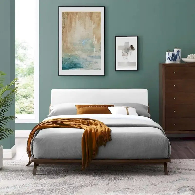 Luella Queen Upholstered Fabric Platform Bed