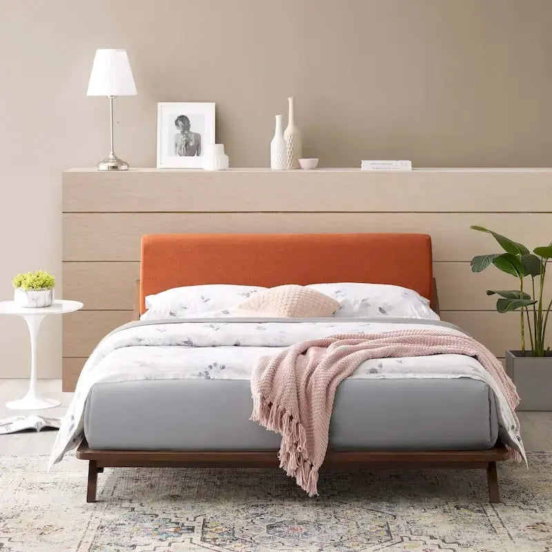 Luella Queen Upholstered Fabric Platform Bed