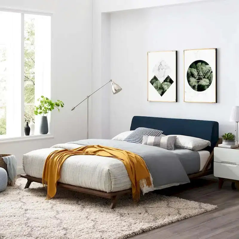 Luella Queen Upholstered Fabric Platform Bed